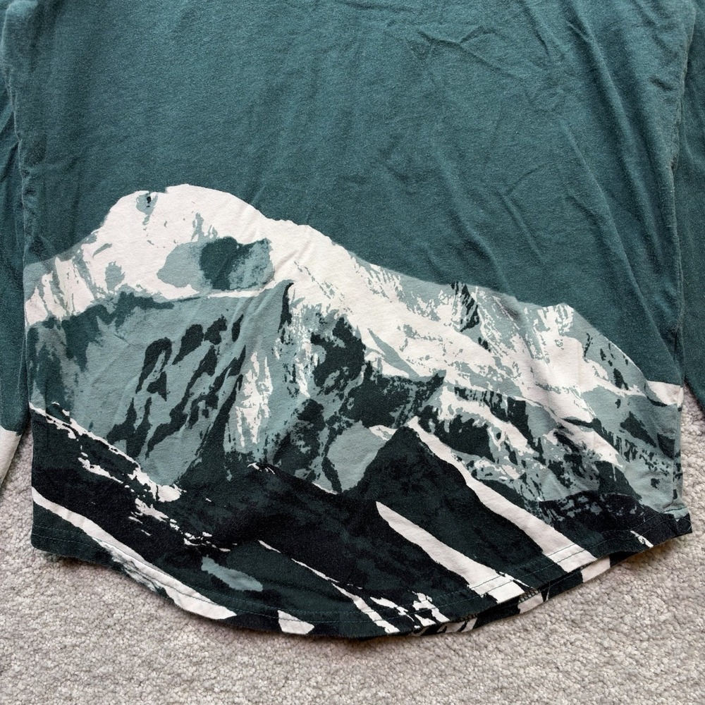 Hollister Shirt Mens XS Green Mountain Graphic Long Sleeve Cotton Crew Neck - Picture 7 of 9